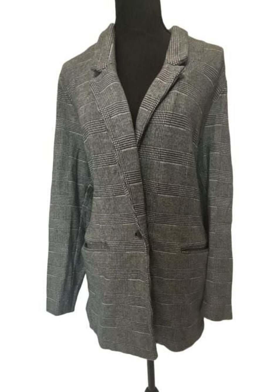 Old Navy Women's Glen Plaid Blazer Gray Black Size XL
